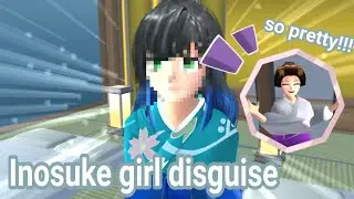 Inosuke girl disguise 😳😲 || 100 subs special 💕💞 || Demon slayer 👹🔪 || Sakura School simulator 🌸📚✏️