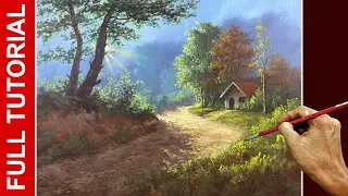 Tutorial : Acrylic Landscape Painting / Morning Lights on Mountain Road / JMLisondra