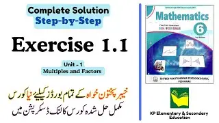 Exercise 1.1 Class 6 Maths KPK | Unit 1 - Multiples and Factors | KPK New Book
