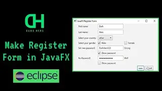 Make Register Form in JavaFX