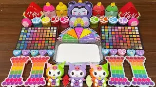 COLORFUL KUROMI I Mixing random into Glossy Slime I  Relax with videos💕