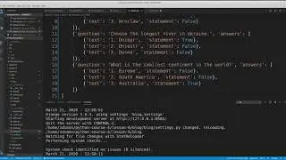 6. Python Django simple app quiz