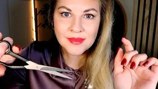ASMR Relaxing Hair Salon ✂ Haircut • Hair Brushing • Scissors • Soft Spoken (Realistic sounds)