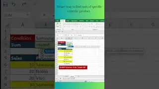 SUMIF Function Trick : Single Cell #smartwork #excel #formula #sumif #youtubeshorts #ytshorts