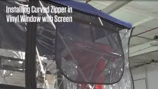 Installing Curved Zipper with Screen in Vinyl Window Material
