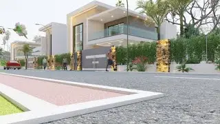 VILLA DUPLEX 5 PIECES HAUT STANDING SUR 300 m2 DAN UNE CITE / ARCHITECTURE ANIMATION LUMION