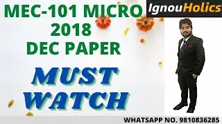 MEC-101 MICRO  DEC 2018 PAPER SOLUTION || IGNOU || BY SAMIKON