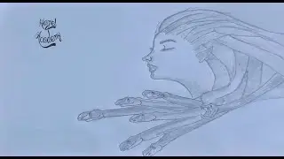 How to Draw a Girl with snake  for BEGINNERS - step by step || Pencil sketch