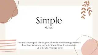 Nduati - Simple (Audio)