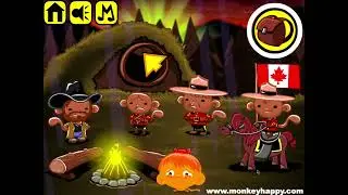 Monkey GO Happy Stage 744 - "Chimp Norris, Texas Ranger" vs Canadian Mounties police theme