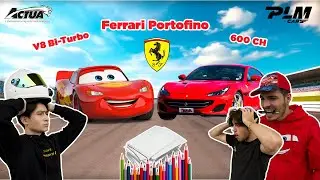 ON ESSAYE DE DESSINER FLASH MCQUEEN À 200 KM/H ! (Ferrari Portofino)
