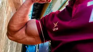 Close Up Biceps Flexing End of 2023 K1A Fitman