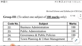 CSS syllabus / CSS Compulsory and optional Subjects