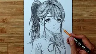 Drawing Simple Anime Girls | Drawing Suzume Step By Step #695 | Cong Dan Art