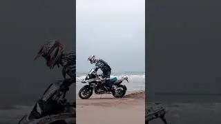the best adventure bike racing BMW R1250, off-road in Beach.
