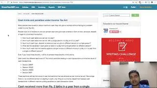 cash limit and penalty under income tax