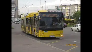 Минск, поездка в автобусе МАЗ-215.069, рег.№ АО 2219-7, марш.88с (11.06.2024)