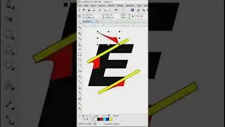 how to draw letter e logo with embossing | bevel effect in coreldraw