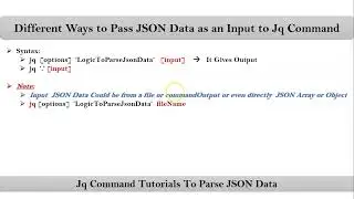 Section-4: Video-1:  Different Ways to Pass JSON Data as an Input to Jq Command | VRTechnologies