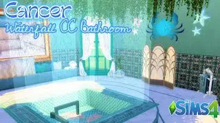 Sims 4 Zodiac CC Collection: Cancer Waterfall Bathroom