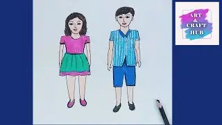 DRAWING A BOY AND A GIRL. FOR KIDS.