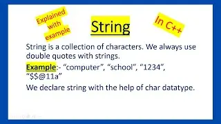 strings in c++ / string program in c++ tutorial /strings / c++ strings
