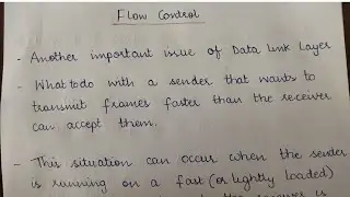 Flow Control || Flow Control in Data Link Layer