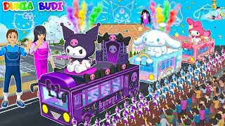 Yuta Mio Pawai Bus SANRIO KUROMI MELODY CINNAMONROLL Di Kota | Baby Celine Ikut Pawai Keliling🥳🌈