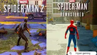 Spider-Man 2 PS5 vs Spider-Man Remastered PS4 Graphics Comparison, Web Swing, Parkour, Boss Fight|4K