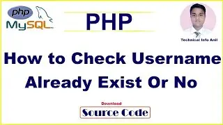 How to Check Username Already Exist or No in PHP
