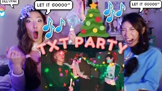 TXT's Little Christmas Party Live (Santa Tell Me & Frozen - Let It Go) 🎅🎄🎁 SISTERS REACTION