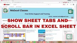 SHOW SHEET TABS AND SCROLL BAR IN EXCEL SHEET