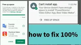 How To Fix Can't Install App Error In Play Store Android Phone Your Device Doesn't Have Enough Space