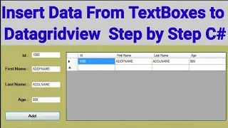 How to insert data from Textboxes to Datagridview in c# | 