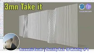 Façade Parametric Wall Design in SketchUp | SketchUp Hack 3D Modeling # 1