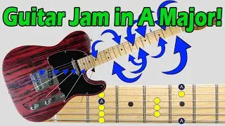 Guitar Jam Track in A Major