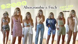 $2000 SPRING + SUMMER ABERCROMBIE TRY ON HAUL | swim, activewear, dresses, 2 piece sets, denim+MENS!