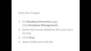 START and STOP the HANA Tenant Database