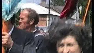 Виступ о.Петра Дудчака на перепохованні жертв комуністичного режиму в Перегінську, 1993 рік