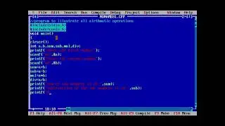 Program To Illustrate All Arithmetic Operation