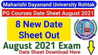 Mdu PG Regular Courses Date Sheet 2021 || MDU 3rd Semester Reappear Date Sheet ||  Mdu Latest Update