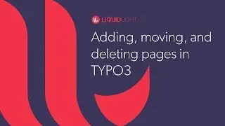 Adding, moving, and deleting pages in TYPO3