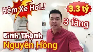3.3 tỷ, Bán nhà mới 3 Tầng, Hẻm xe hơi tới tận nơi Nguyên Hồng, Bình Thạnh