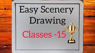 Beautiful scenery drawing for beginners easy way  | Natural scenery drawing for beginners