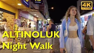 Altinoluk Night Walking Tour 4K UHD 50fps | Popular Street & Coast