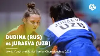 DUDINA (RUS) vs JURAEVA (UZB). Youth (W) 50 kg. World Youth&Junior Sambo Championships 2021
