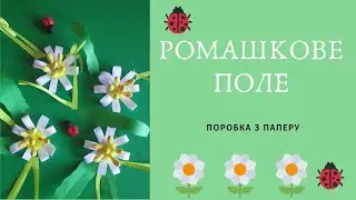 РОМАШКОВЕ ПОЛЕ  #ромашка#поробка#аплікація#папір