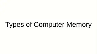 6. Types of memory | मेमोरी के  प्रकार | Computer in Hindi