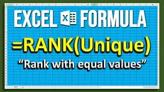 Rank Formula in Excel - 2 Minute Excel Formula - Unique rank formula
