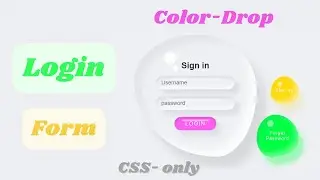 Color drop Login form by css and html #css #coding #neon#uidesign #ecommerce